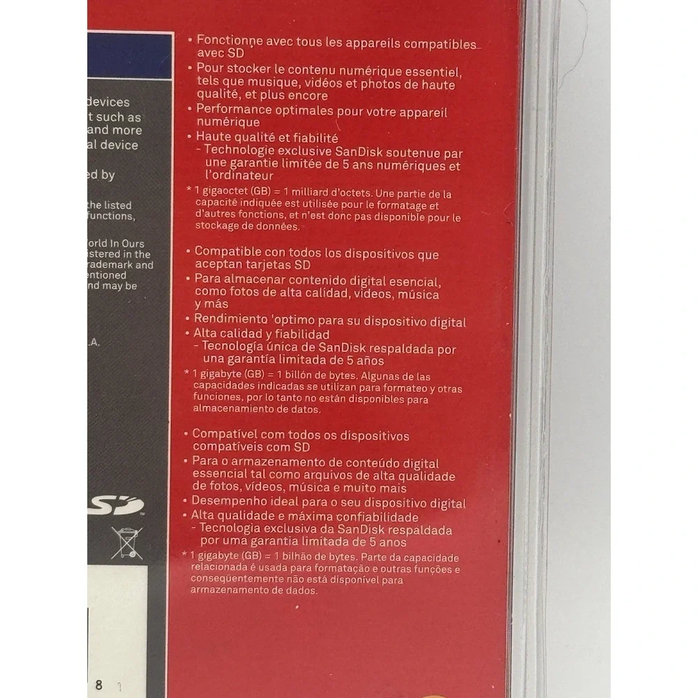 SanDisk High Quality Reliable SD Card 1GB SDSDB-1024-A11 Universal Compatibility